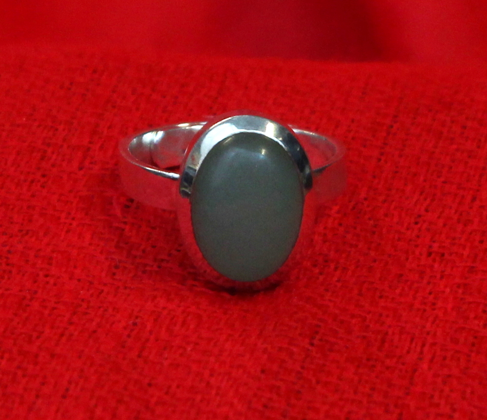 Ring zilver verstelbaar met aventurijn ca 1x1,5cm - Nepal