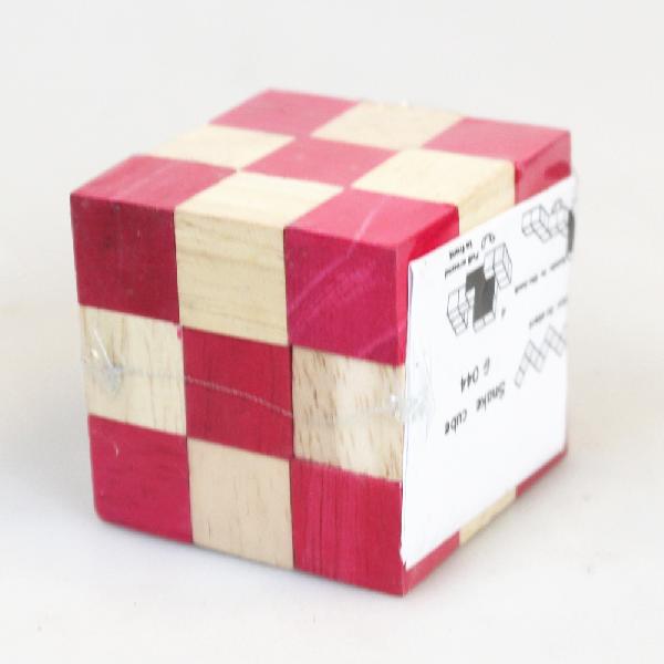 Puzzelspel Kubus Slang G044 hout klein 4,5cm - Thailand