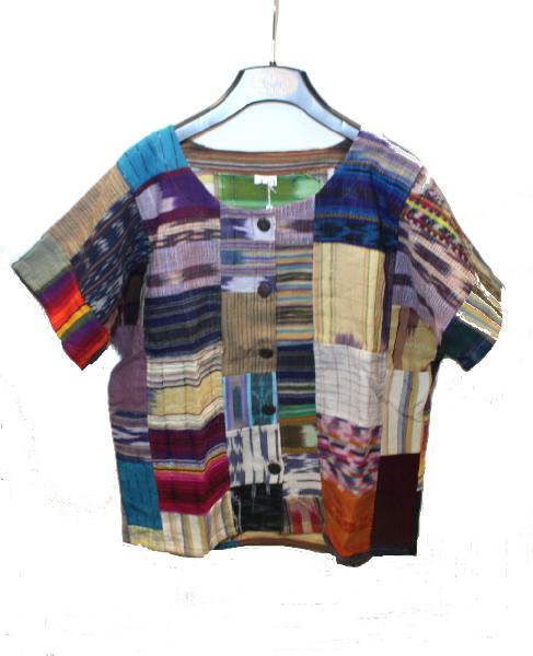 Blouse patch Pedro, 55 cm kort, korte/lange mouw, Chichi - Guatemala