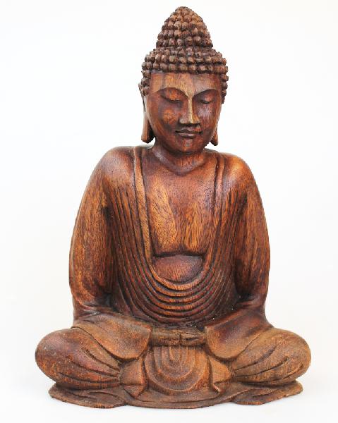 Boeddha Beeld hout 25cm - Indonesie