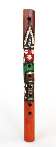 Fluit Indiaan, hout beschilderd, 6 gaten - Guatemala