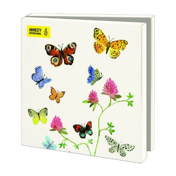 Amnesty Kaartenmapje Bloemen en Vlinders, en Vogels 10 dubbele kaarten