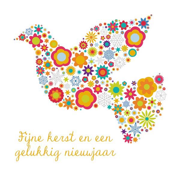 Amnesty kerstkaarten Bright Doves - 10x blanco 12x12cm