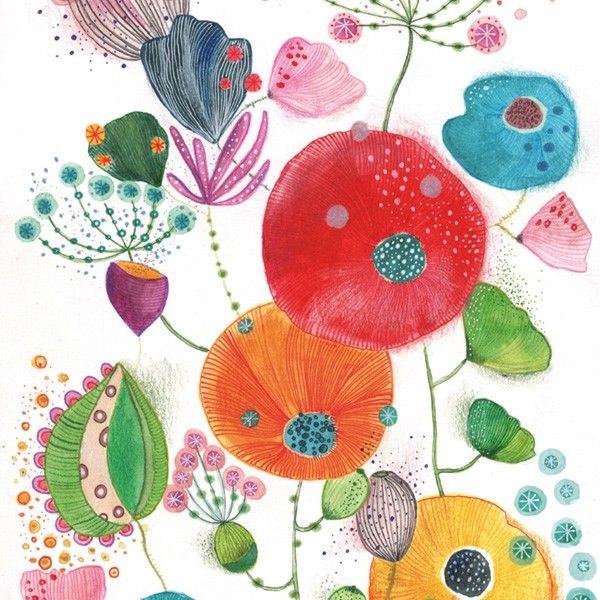 Amnesty Kaartenmapje Miriam Bouwens Bloemen, 5x2 ontwerpen, AI C2.3.413