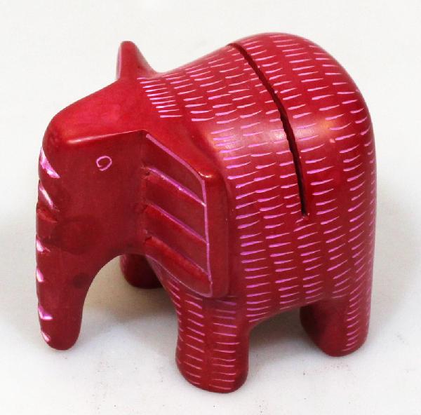 Fotohouder Olifant rood 7 cm kisii standaard - Kenya