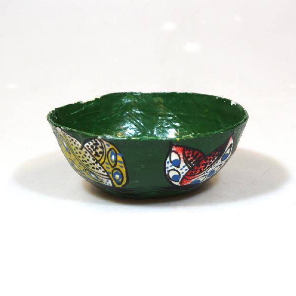 Schaaltje papier, rond D 12 cm, H 5 cm rood - BrGH - Tanzania
