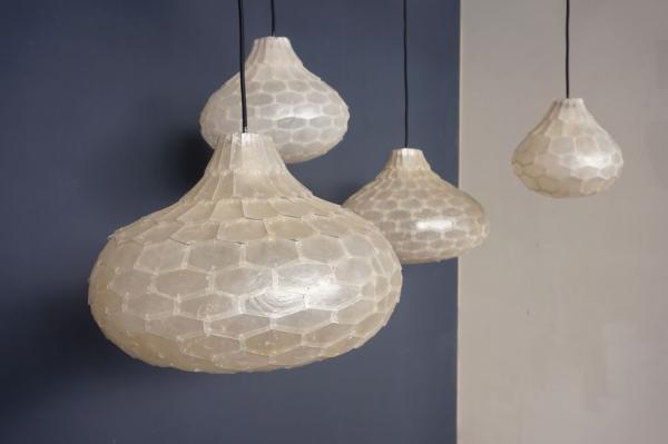 Lampekap capiz-schelp Ui 25 x 31 cm - Filippijnen