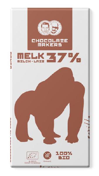Chocolatemakers Chocolade Reep Gorilla melk 37% 85g bio, Congo