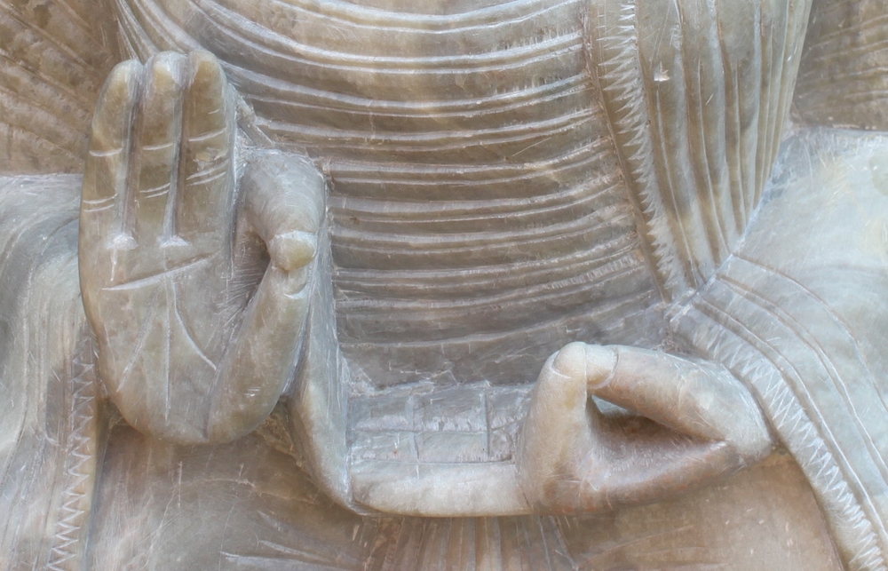 Boeddha Beeld zeepsteen 47cm onderwijzend - kunst Agra, India