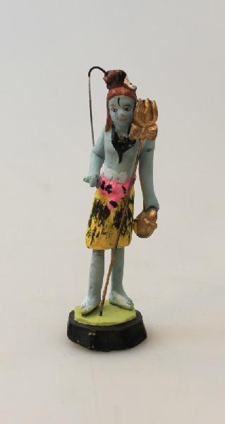 Hindoegodenbeeldje Shiva + Parvati Radha Sita 8cm kleurig aardewerk - India