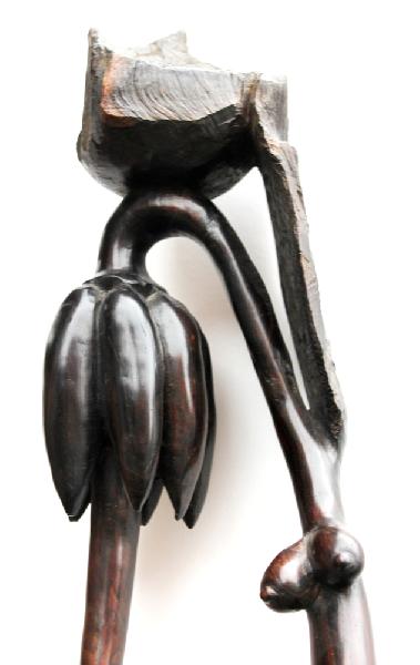 Beeld Bananenboom 80 cm, nrE389, mpingo-ebbenhout - Tanzania + Bananenbrochure