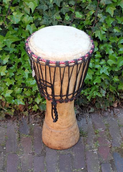 Djembe medium Irokohout, H 55-58 cm, D 30-32 cm - Ivoorkust