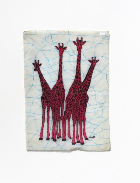 Wandkleed batik 30x40cm Giraffen koude batik-techniek - Kenya