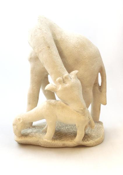 Dier Giraffe met Jong Koraal Makonde - Tanzania