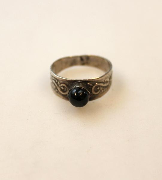Ring zilver Onyx - India