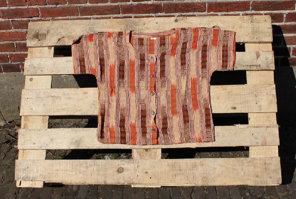 Blouse ikat Pedro, 60 cm kort, Korte mouw, Chichi - Guatemala