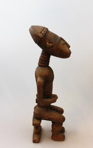 Vrouw Navel nr35 31cm / Vrouw + Baby op voetsteel D282 40cm hout - Ghana