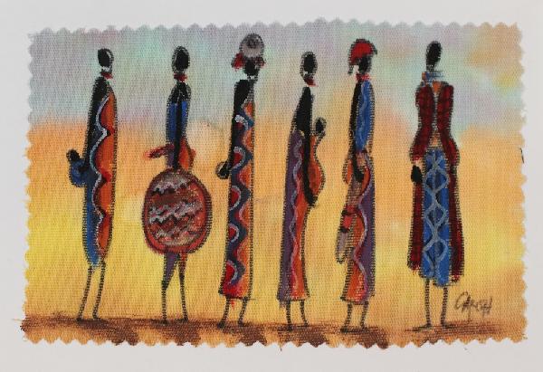 Wenskaart batik Masai-Maasai, Kam Art Arusha - Tanzania