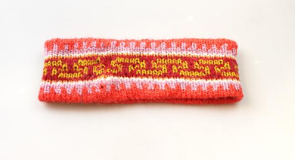 Hoofdband alpaca wol ingebreid motief/effen dik - Peru