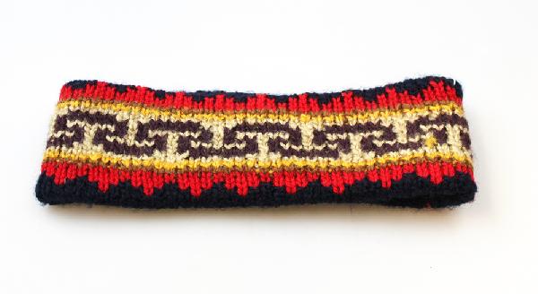 Hoofdband alpaca wol ingebreid motief/effen dik - Peru