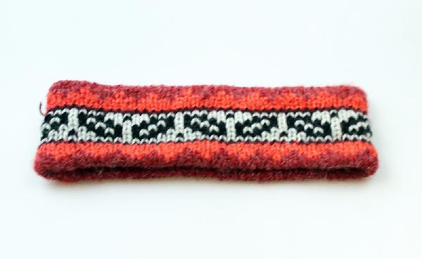 Hoofdband alpaca wol ingebreid motief/effen dik - Peru