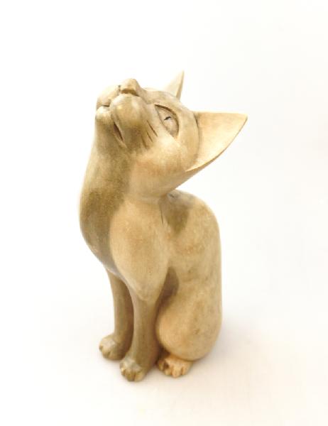 Dier Kat hout omhoog kijkend 25 cm - Bali-LW Indonesie