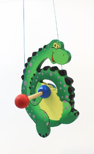 Reuze Jojo Crazy Dino, hout klein, groen, LW Bali - Indonesie