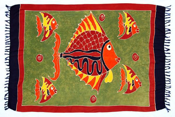 Sarong 110 x 150cm handbeschilderd - Indonesie