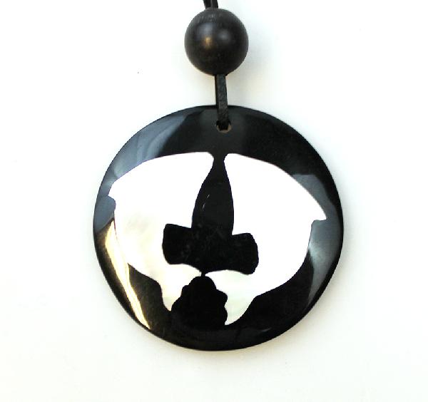 Ketting Hanger hoorn Parelmoer Dolfijnen, LW - Indonesie