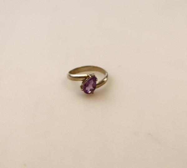 Ring Granaat (plm maat 16 en 17) / blauw Topaas of paars Amethyst (plm maat 15,5 en 16) - Sri Lanka