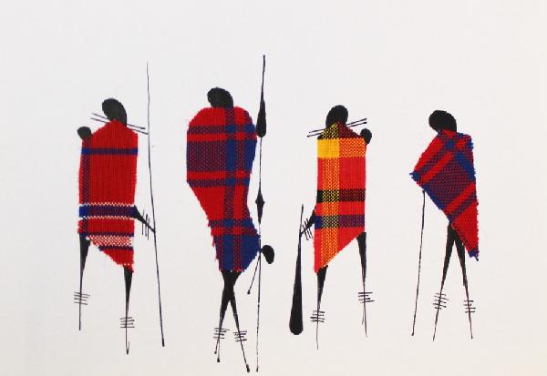 Wenskaart Masai-Maasai, stof - Kenya