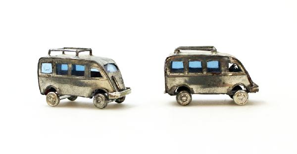 Auto Taxi Brousse, recycled blik, micro 7cm - Madagascar