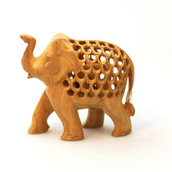 Olifant + Jong Jali 7cm houtsnijwerk undercut - India