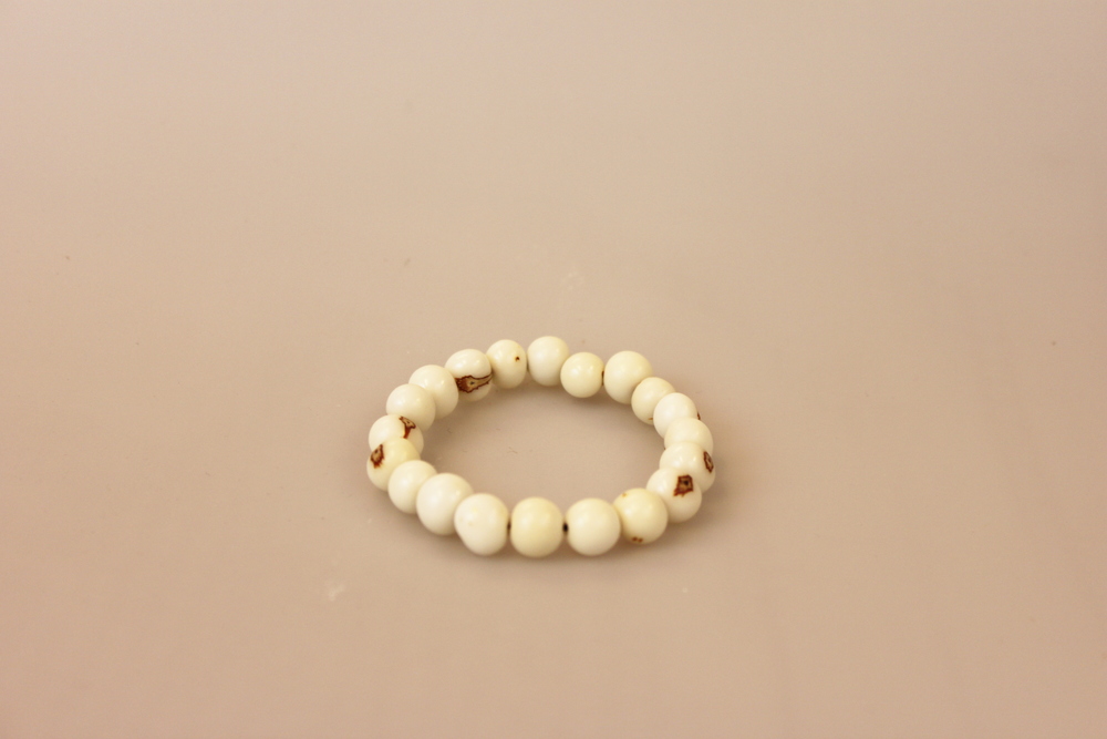 Armband tagua ronde noten naturel D ca 1 cm - Ecuador