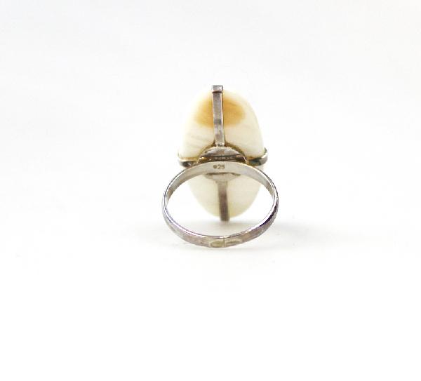 Ring zilver Parelmoer ovaal 1,5-3cm (plm maat 17) - Indonesie