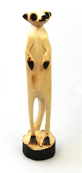 Stokstaartje, hout H 25 cm, dierfiguur - GA Zimbabwe