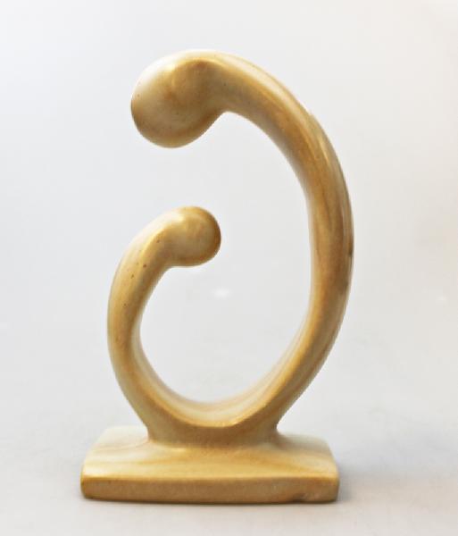 Moeder en Kind - 16 cm, Accolade beeld kisii zeepsteen, CC - Kenya