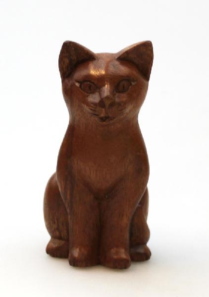 Dier Kat hout kijkt vooruit 10 cm - Bali-LW Indonesie