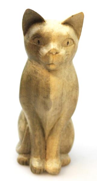 Dier Kat hout kijkt vooruit 15 cm - Bali-LW Indonesie
