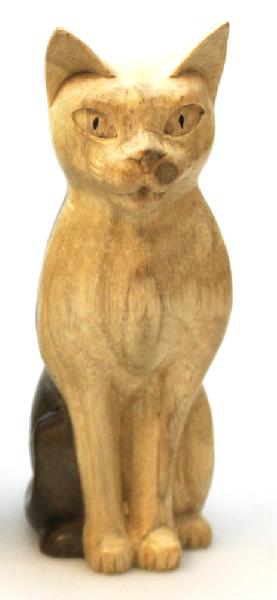 Dier Kat hout kijkt vooruit 15 cm - Bali-LW Indonesie