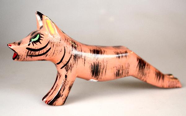 Dier Varken languit, beschilderd hout, 17 cm - Haiti