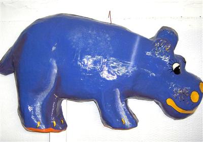Masker Nijlpaard, l x h = 45 x 28 cm - Haiti